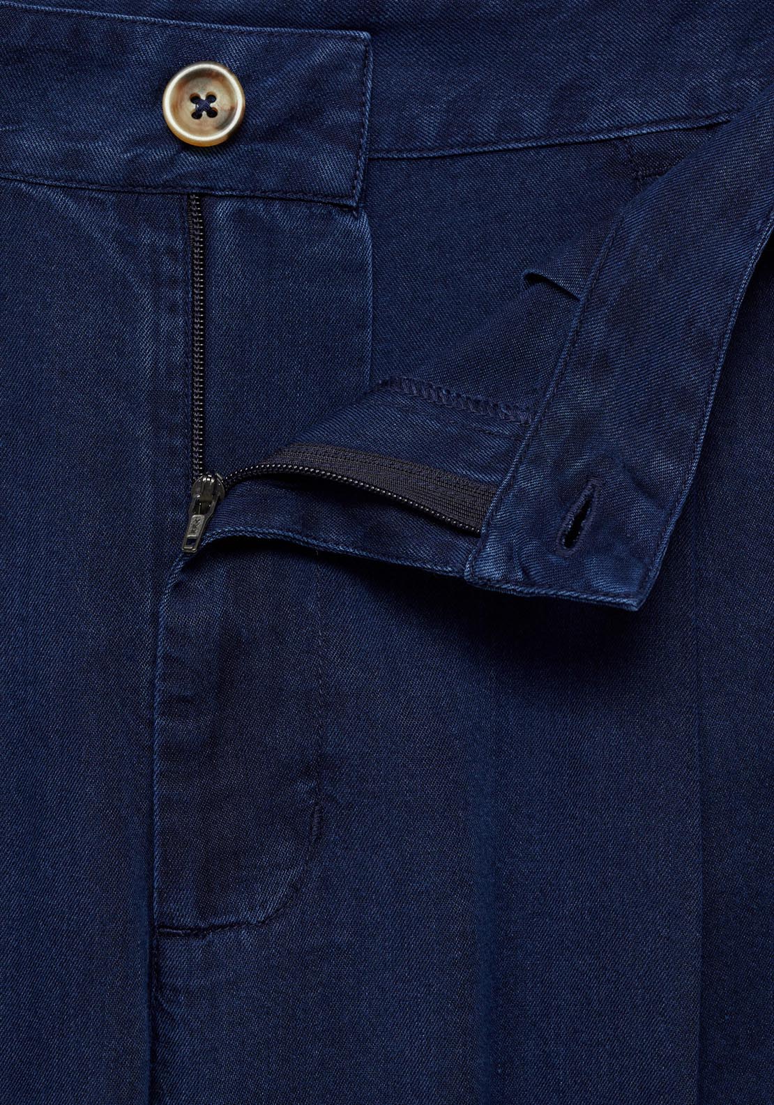 Mango Wide-Leg Lyocell Trousers With Pleats - Open Blue 5 Shaws Department Stores