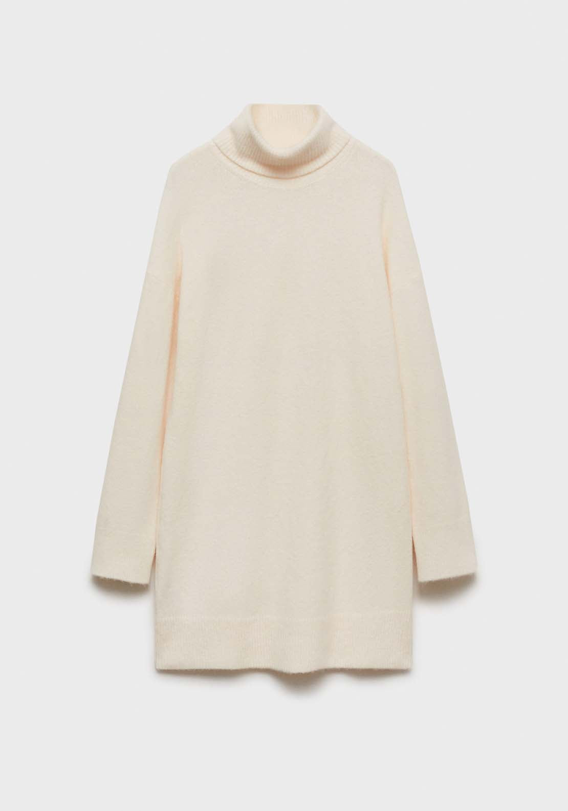 Mango Short turtleneck knitted dress - Light Beige 8 Shaws Department Stores