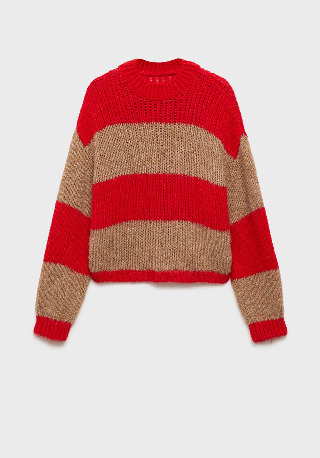 Mango Thick knit striped jersey - Red 7 Shaws Department Stores