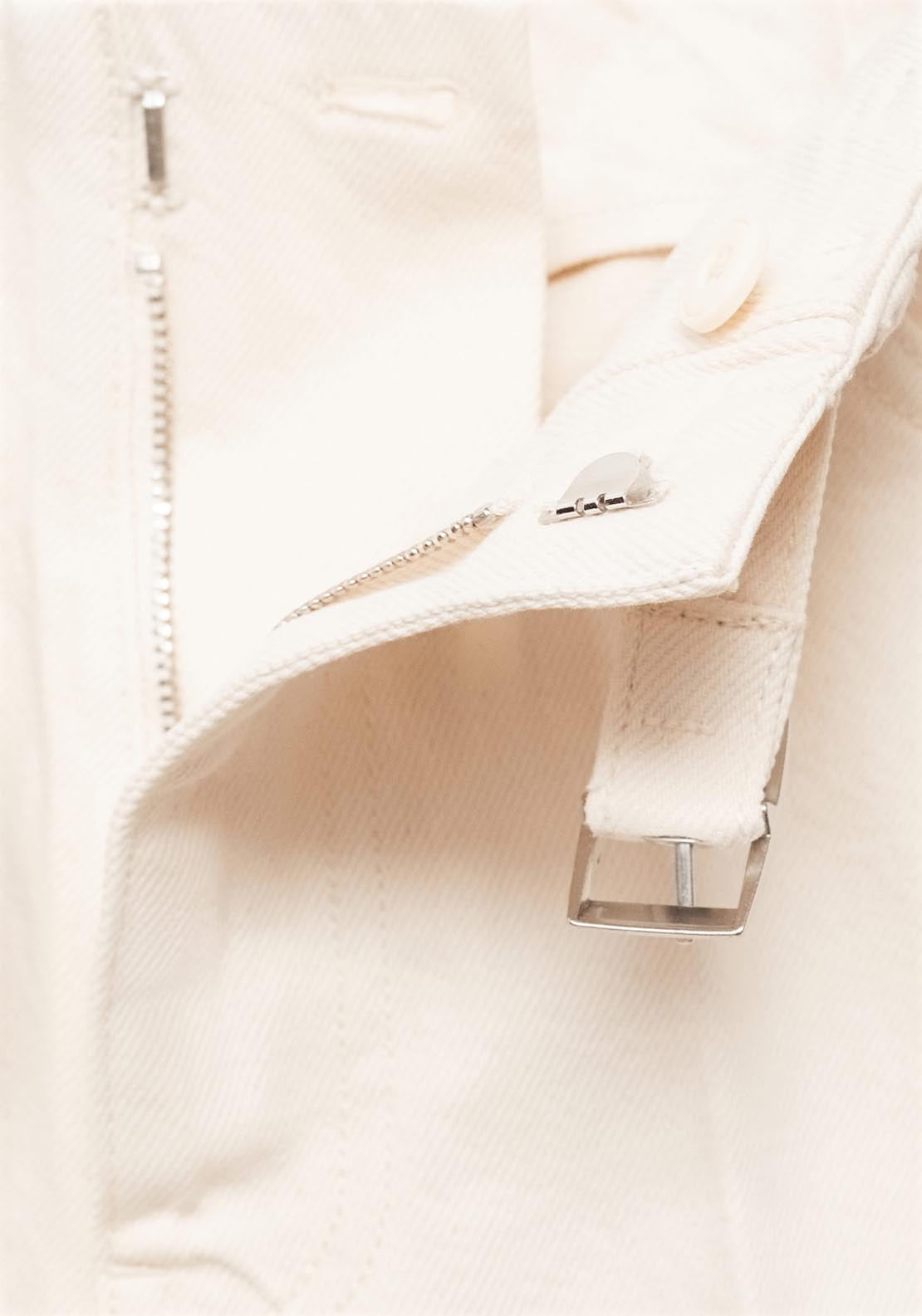 Mango Wide Leg Jeans With Belt - Beige 8 Shaws Department Stores