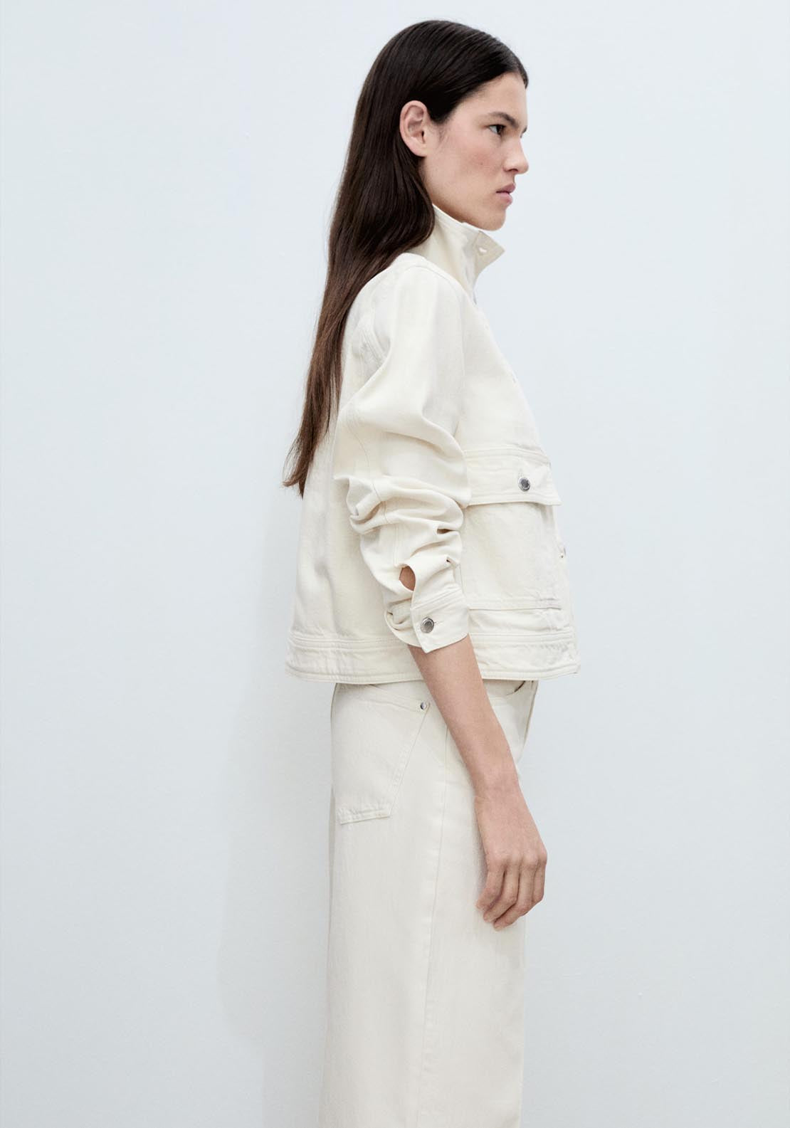 Mango Wide Leg Jeans With Belt - Beige 3 Shaws Department Stores
