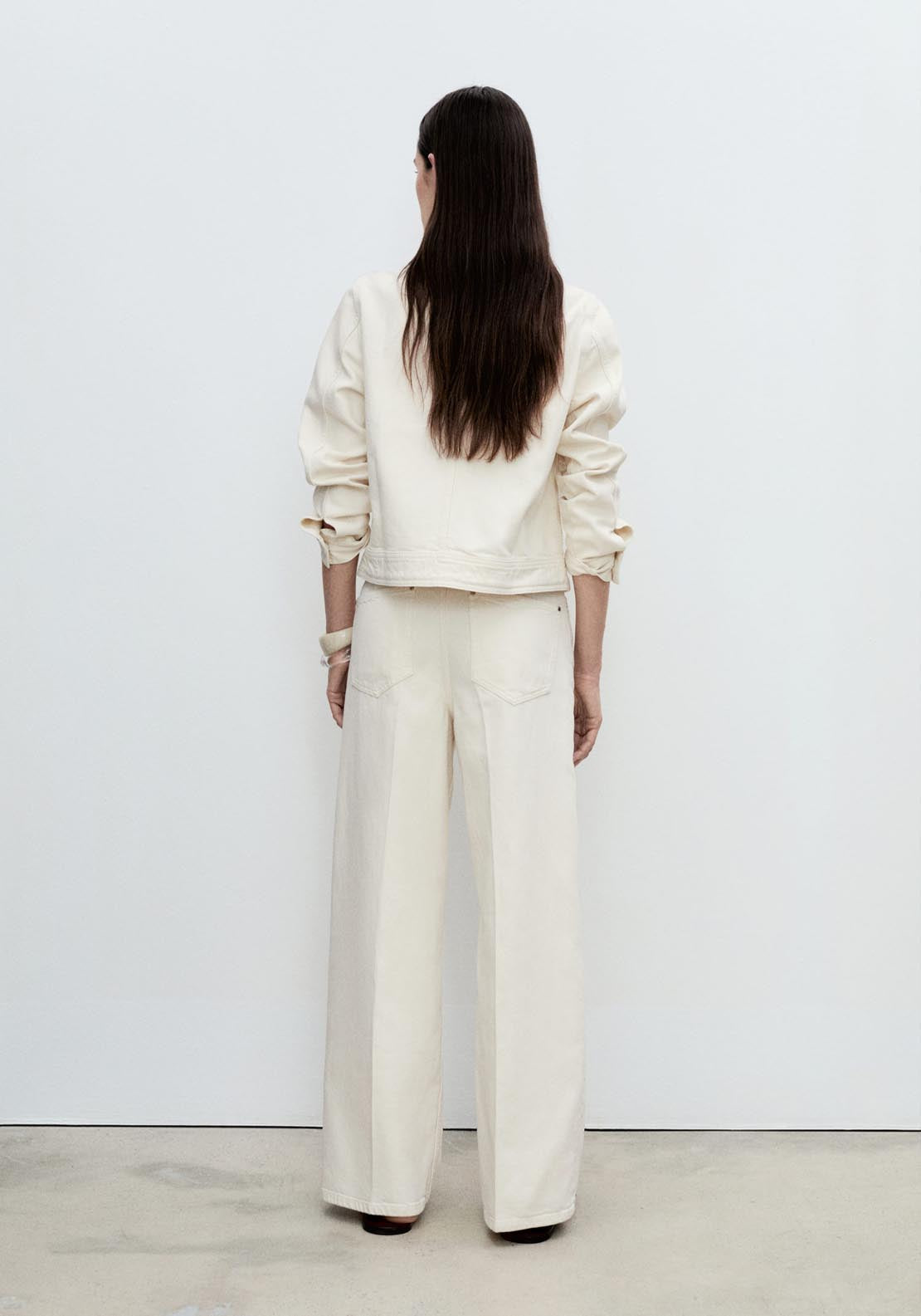 Mango Wide Leg Jeans With Belt - Beige 2 Shaws Department Stores