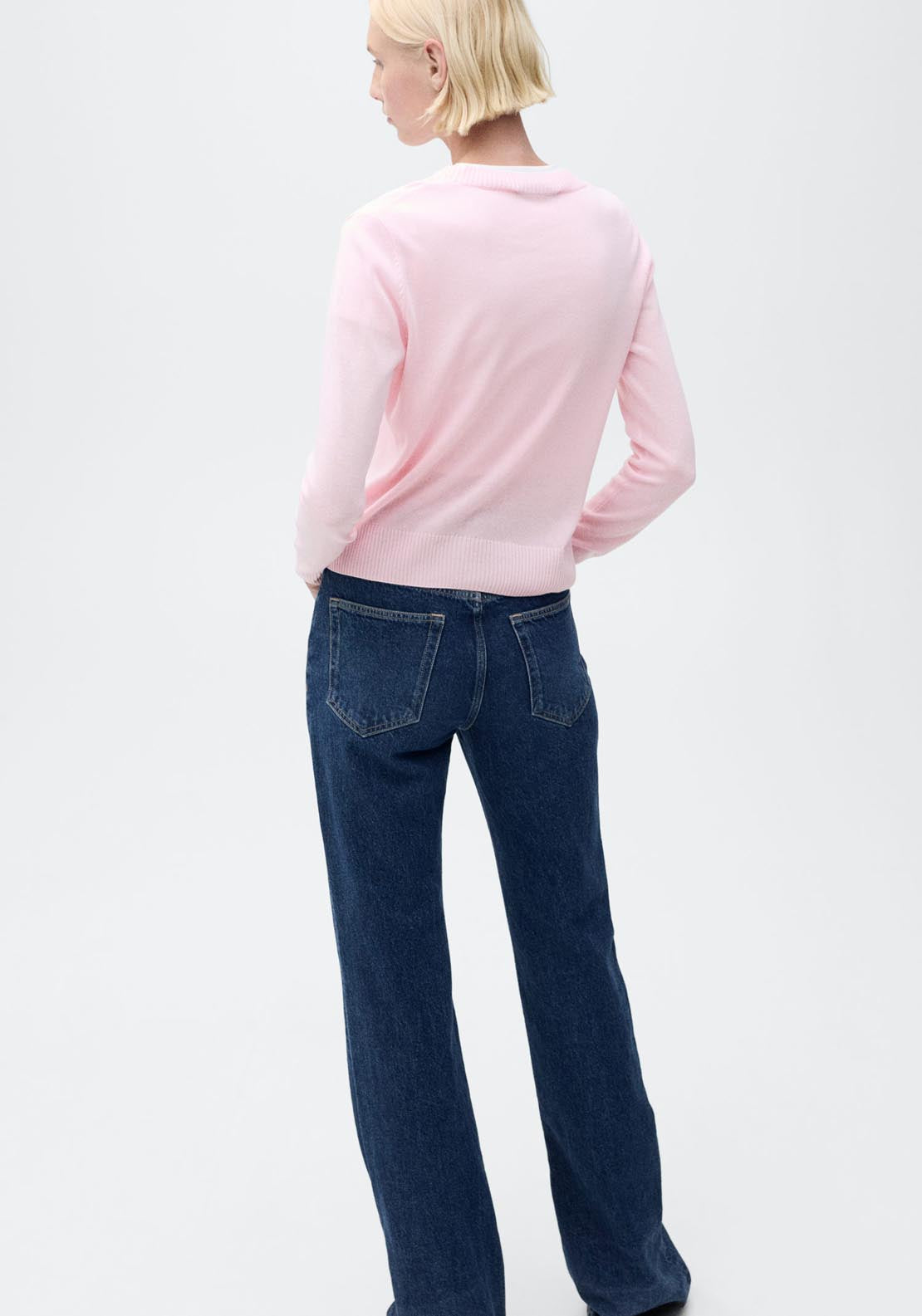 Mango Linen Blend Knitted Sweater - Pink 2 Shaws Department Stores