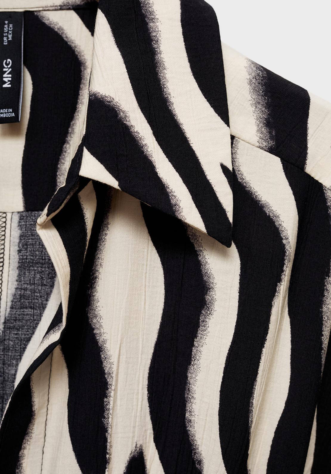 Mango Zebra shirt dress - Black 5 Shaws Department Stores