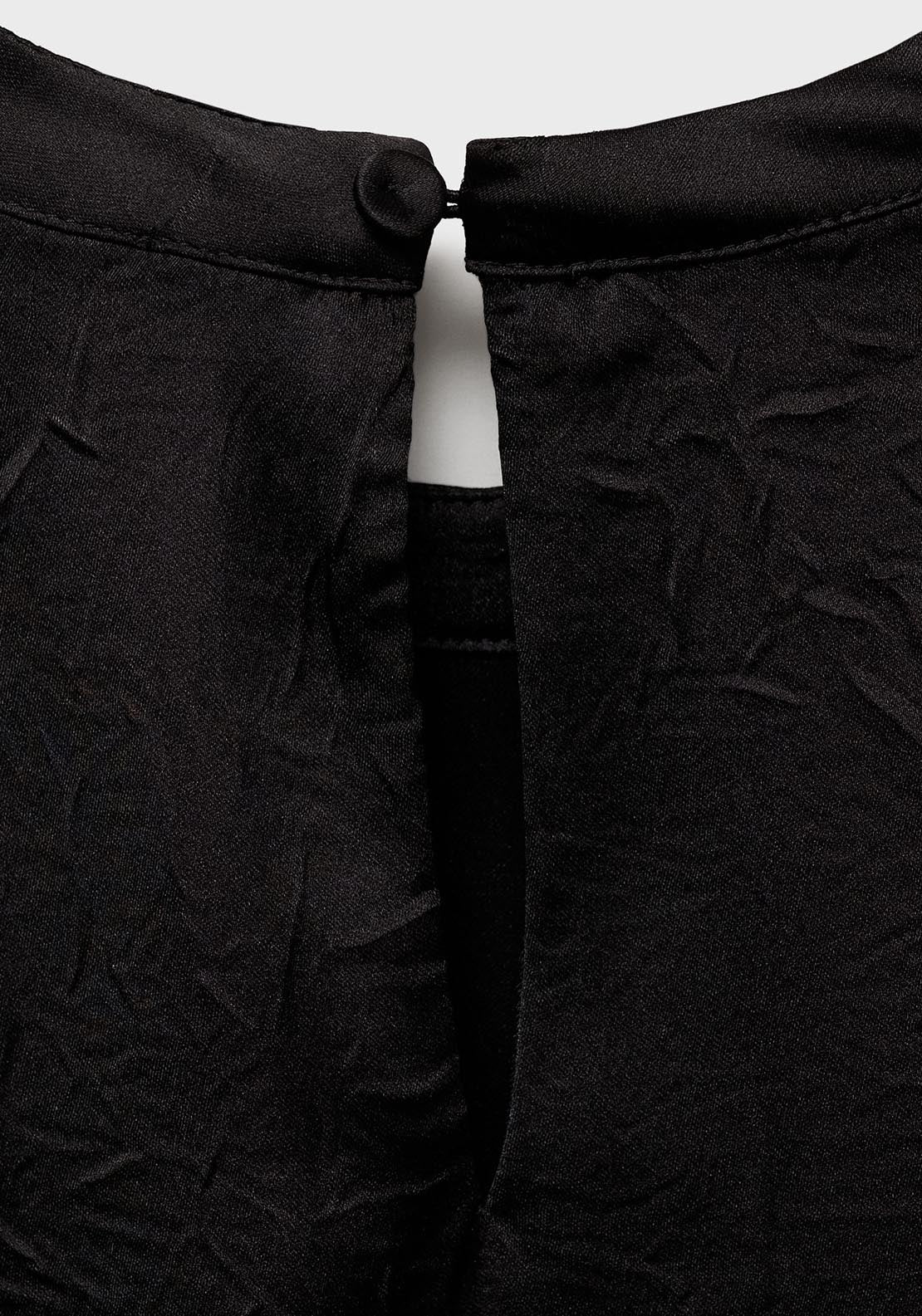 Mango Satin blouse with belt - Black 10 Shaws Department Stores