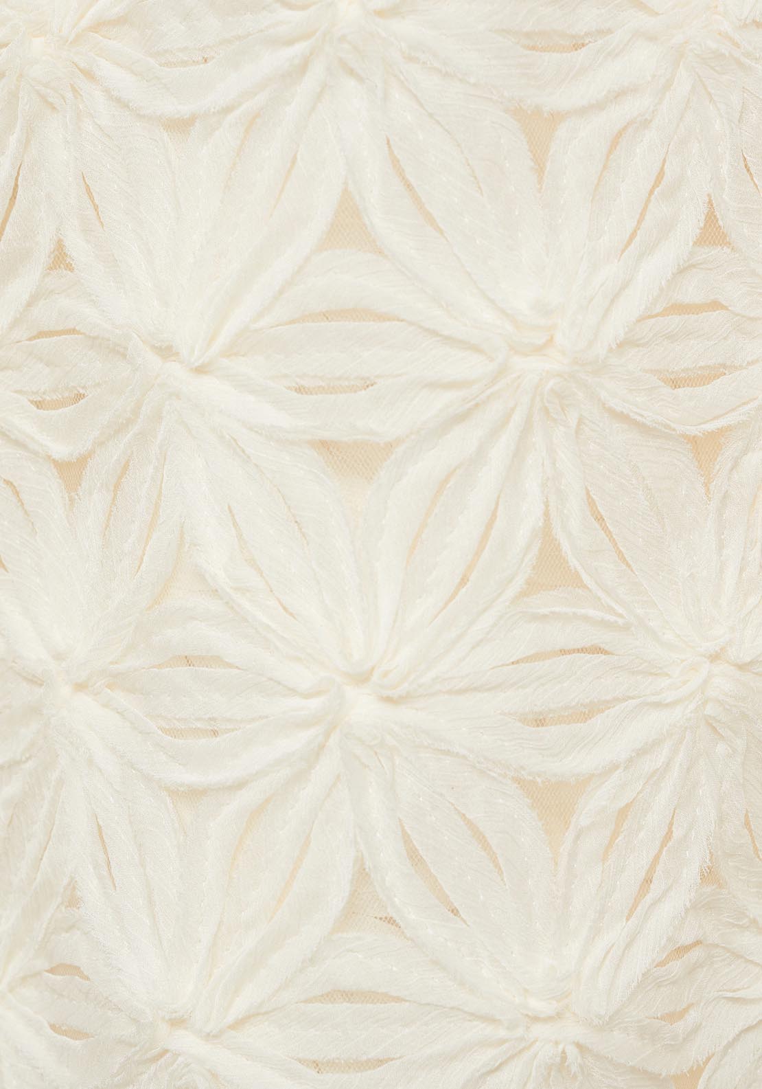Mango Openwork Floral Textured Shirt - Light Beige 9 Shaws Department Stores