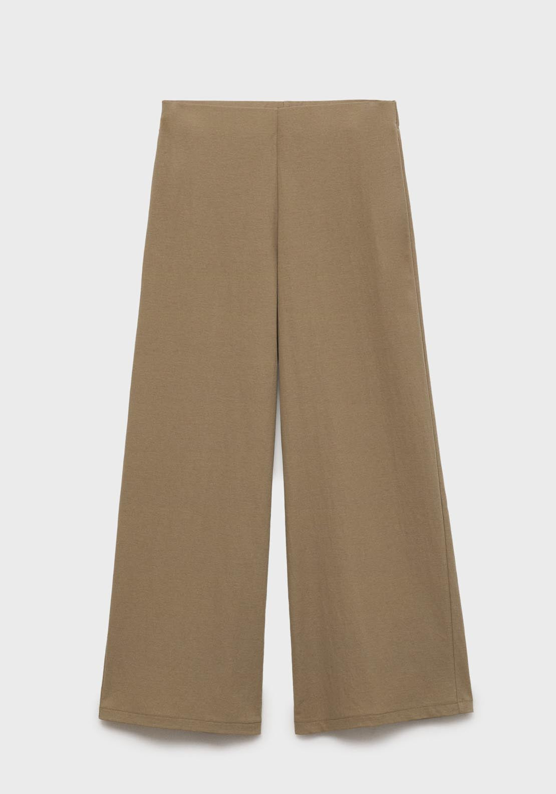 Mango Cropped Palazzo Trousers - Beige/khaki 6 Shaws Department Stores