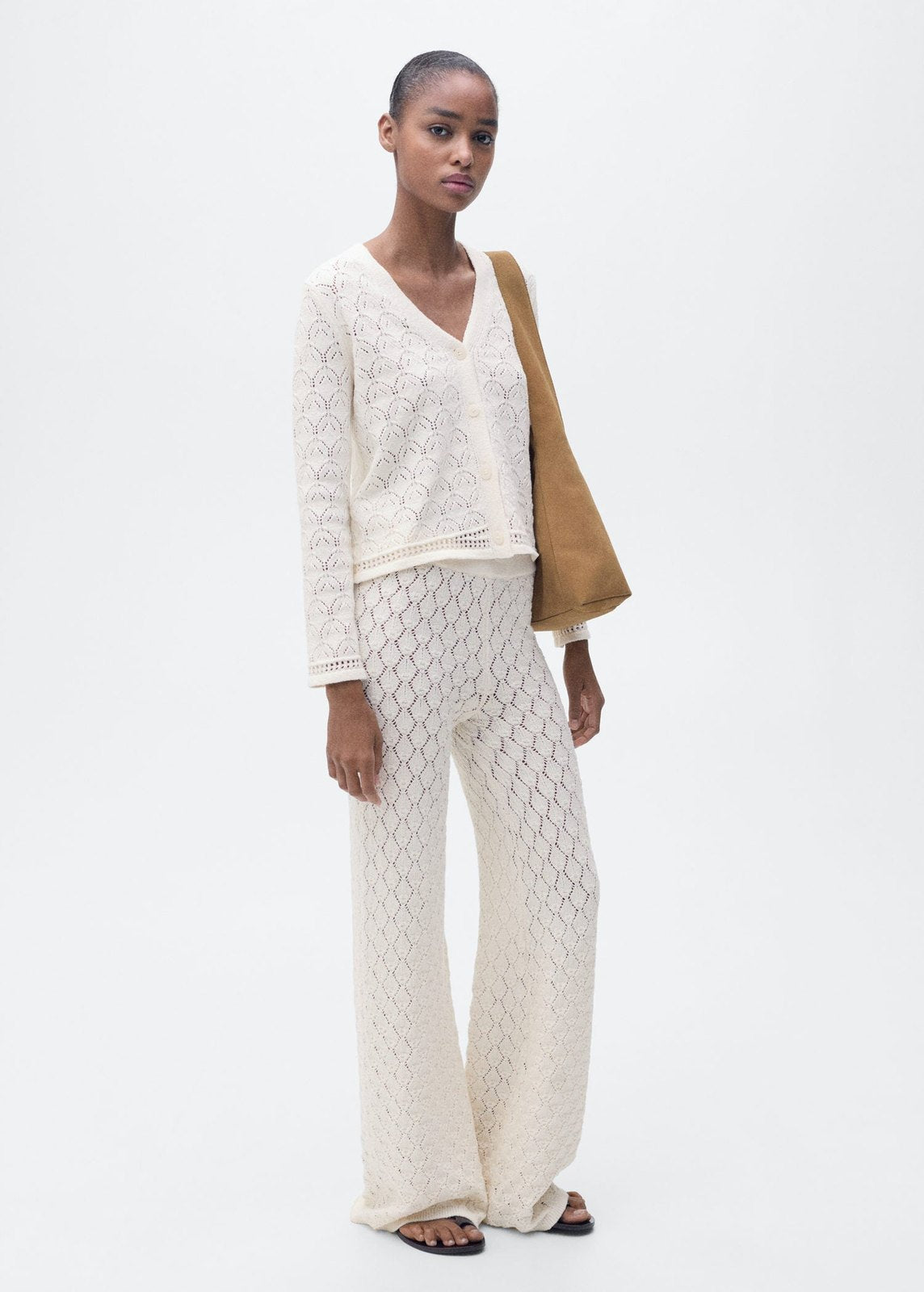 Mango Cardigan Sito - Light Beige 1 Shaws Department Stores