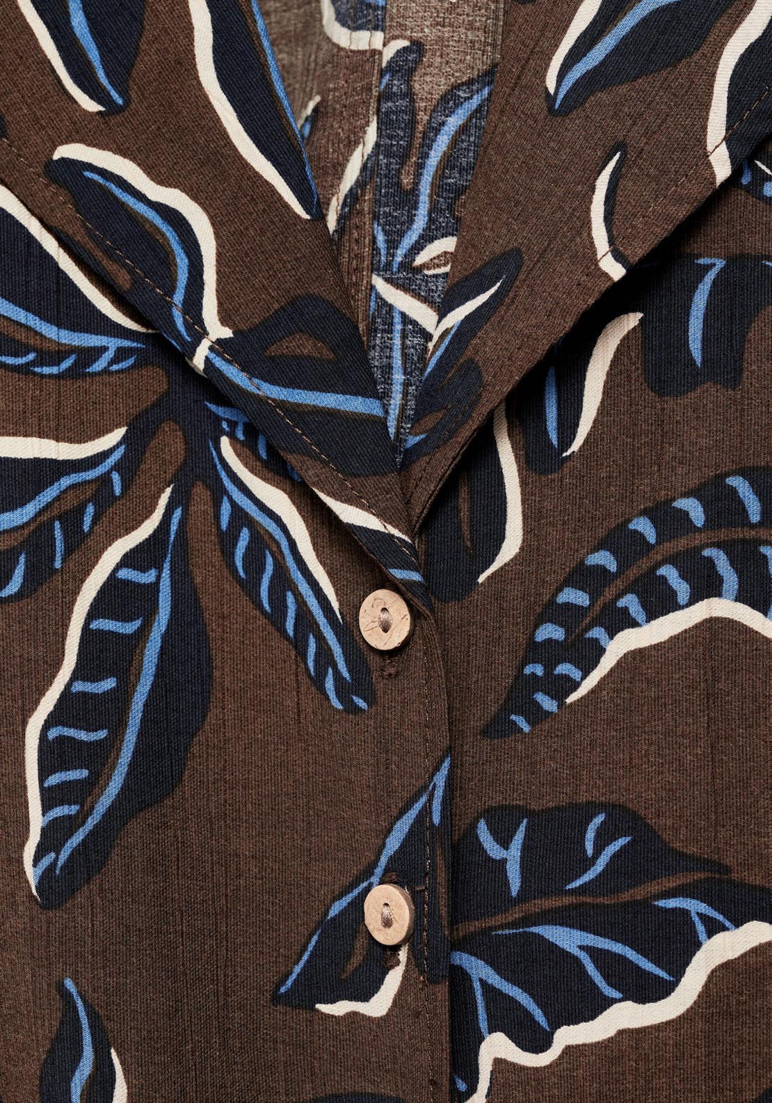 Mango Printed Crop Shirt With Knot Detail - Brown 5 Shaws Department Stores