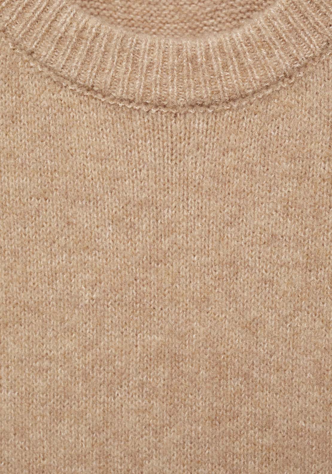 Mango Knitted dress with ribbed finishes - Medium Brown 6 Shaws Department Stores