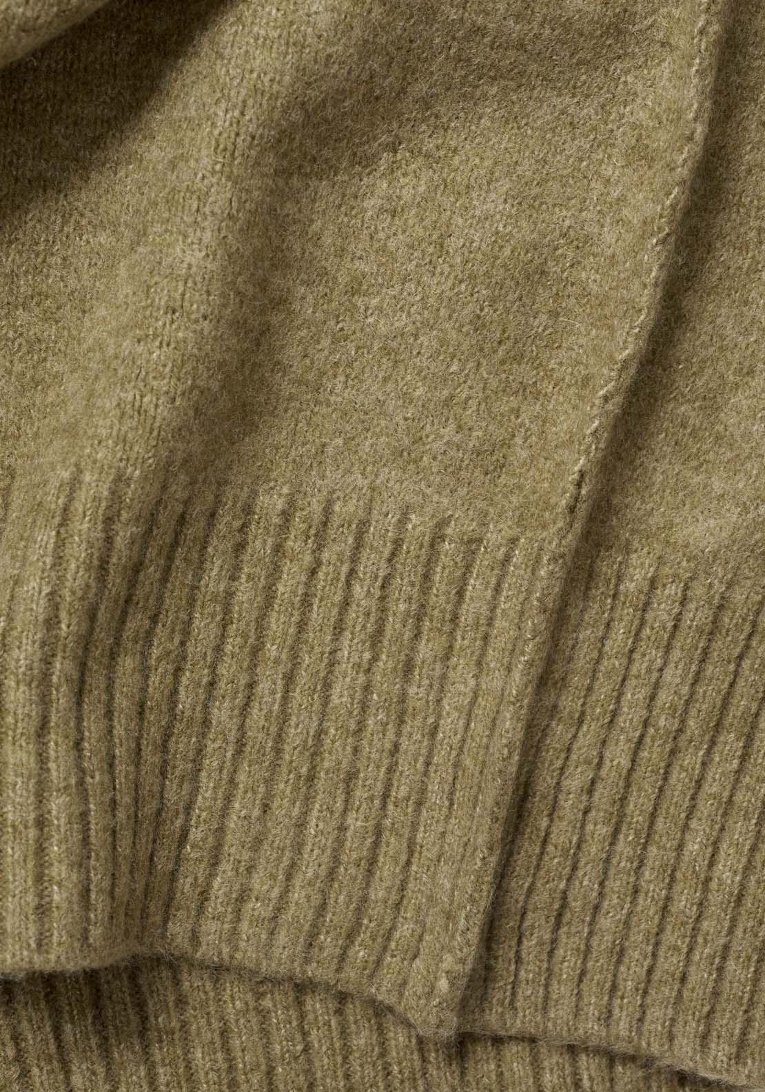 Mango Knitted dress with ribbed finishes - Medium Green 6 Shaws Department Stores