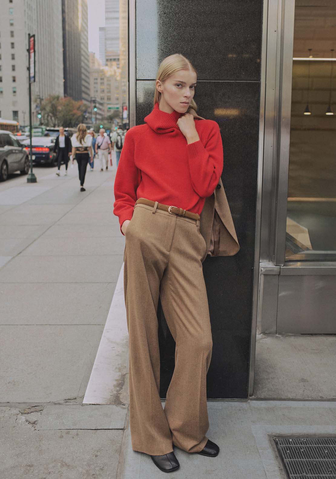 Mango Turtleneck knitted sweater - Red 3 Shaws Department Stores