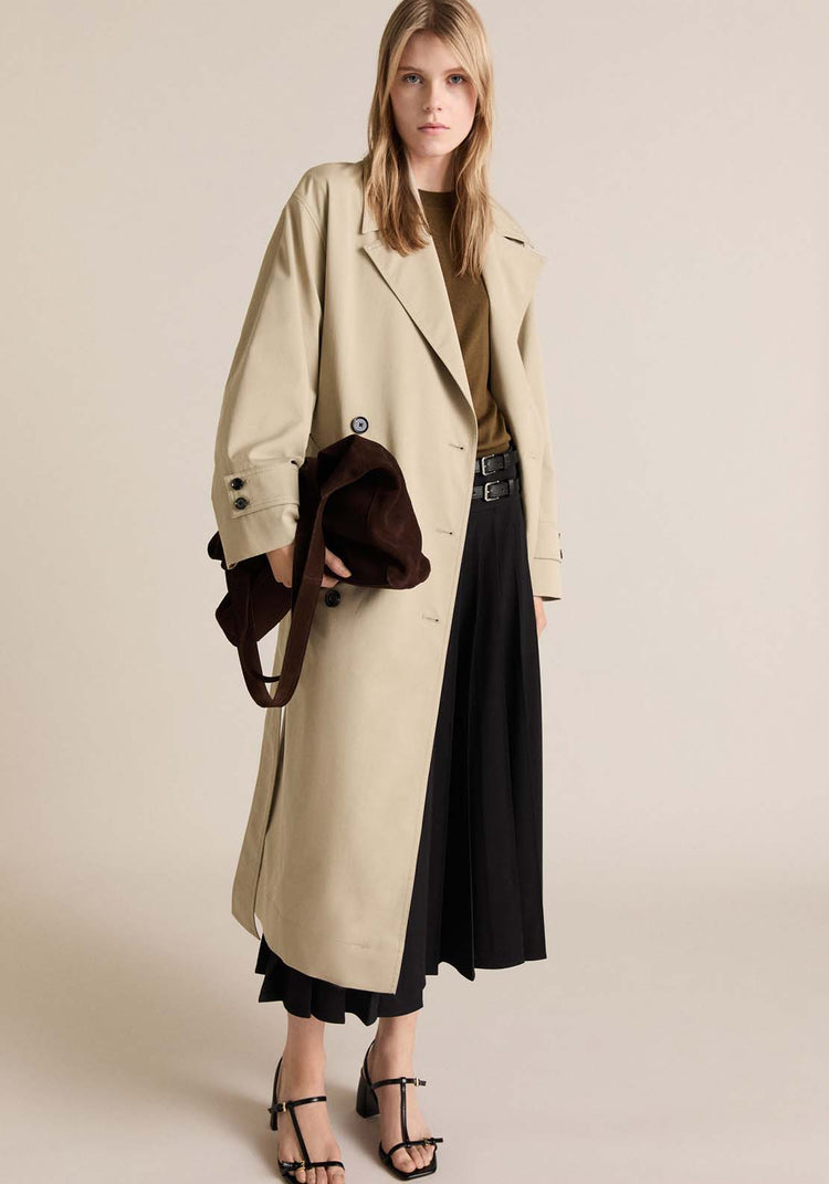 Mango Double-button trench coat - Beige/khaki 1 Shaws Department Stores