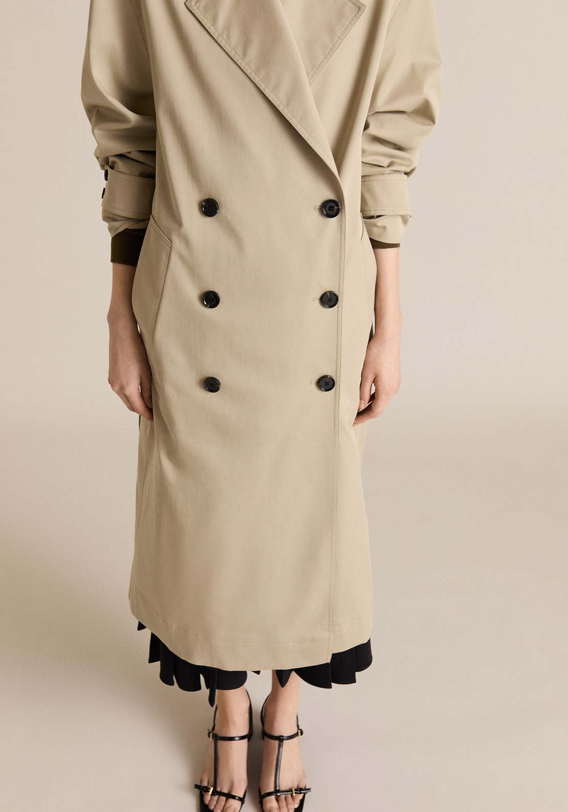 Mango Double-button trench coat - Beige/khaki 3 Shaws Department Stores