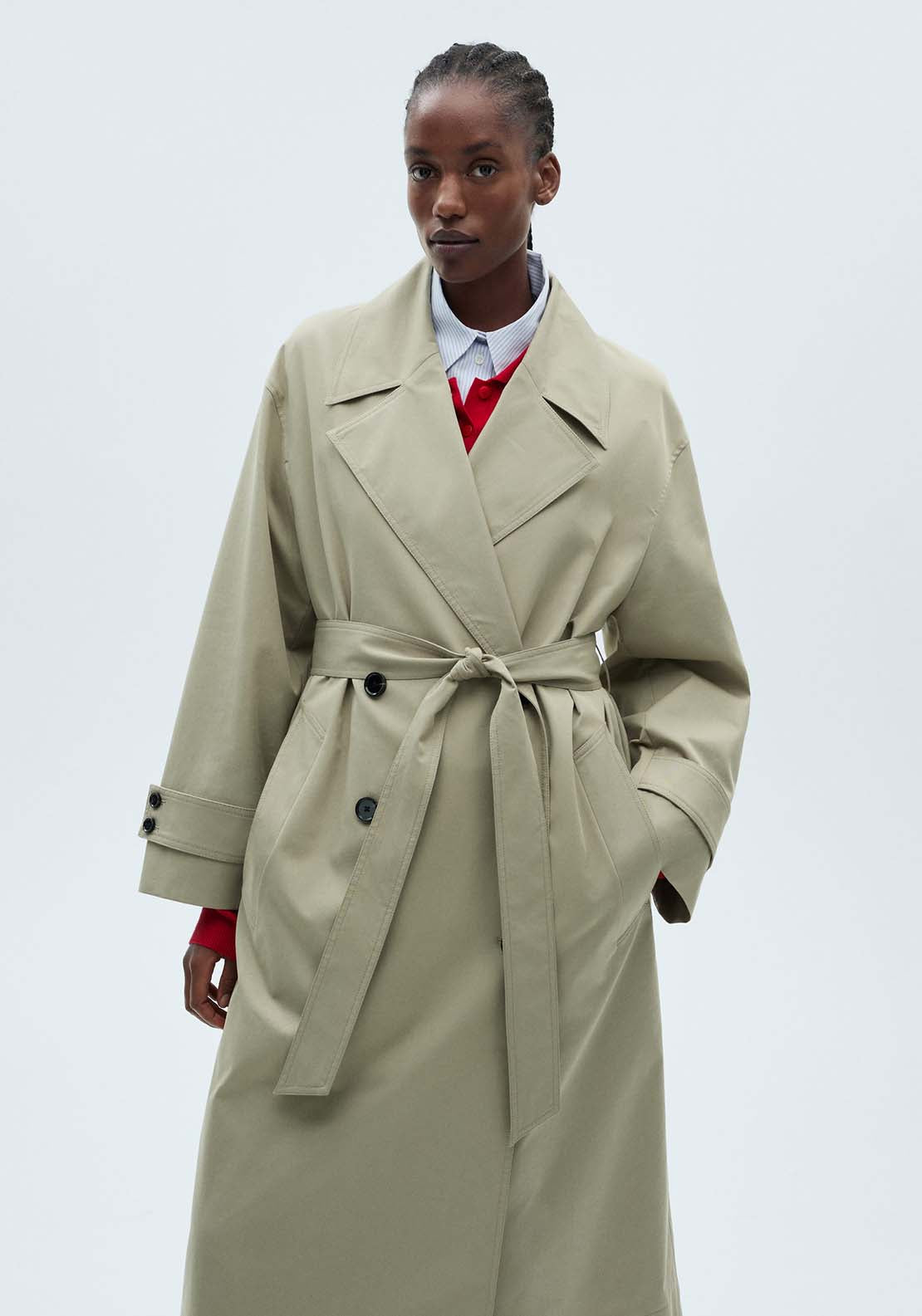 Mango Double-button trench coat - Beige/khaki 9 Shaws Department Stores