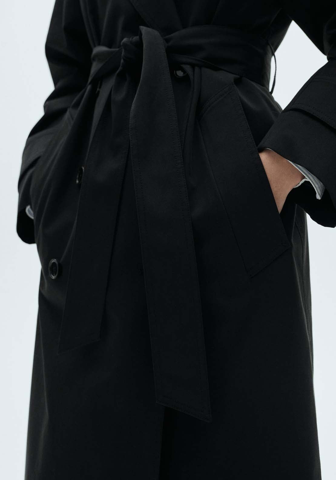 Mango Trenchcoat Angela - Black 5 Shaws Department Stores