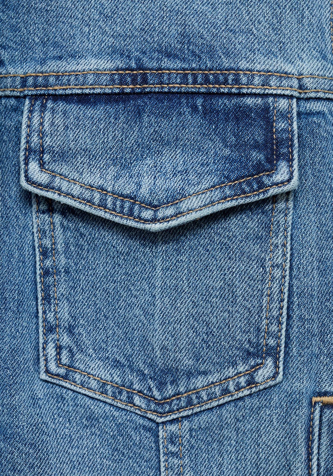Mango Crop denim jacket - Open Blue 3 Shaws Department Stores
