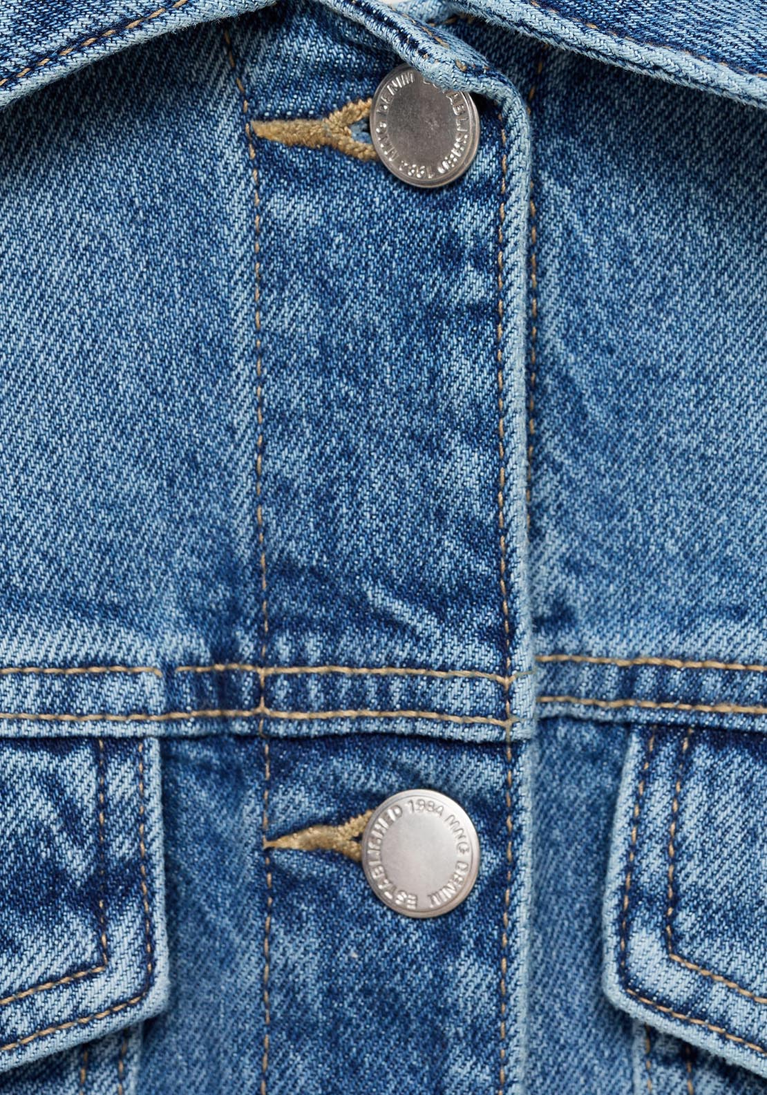 Mango Crop denim jacket - Open Blue 1 Shaws Department Stores