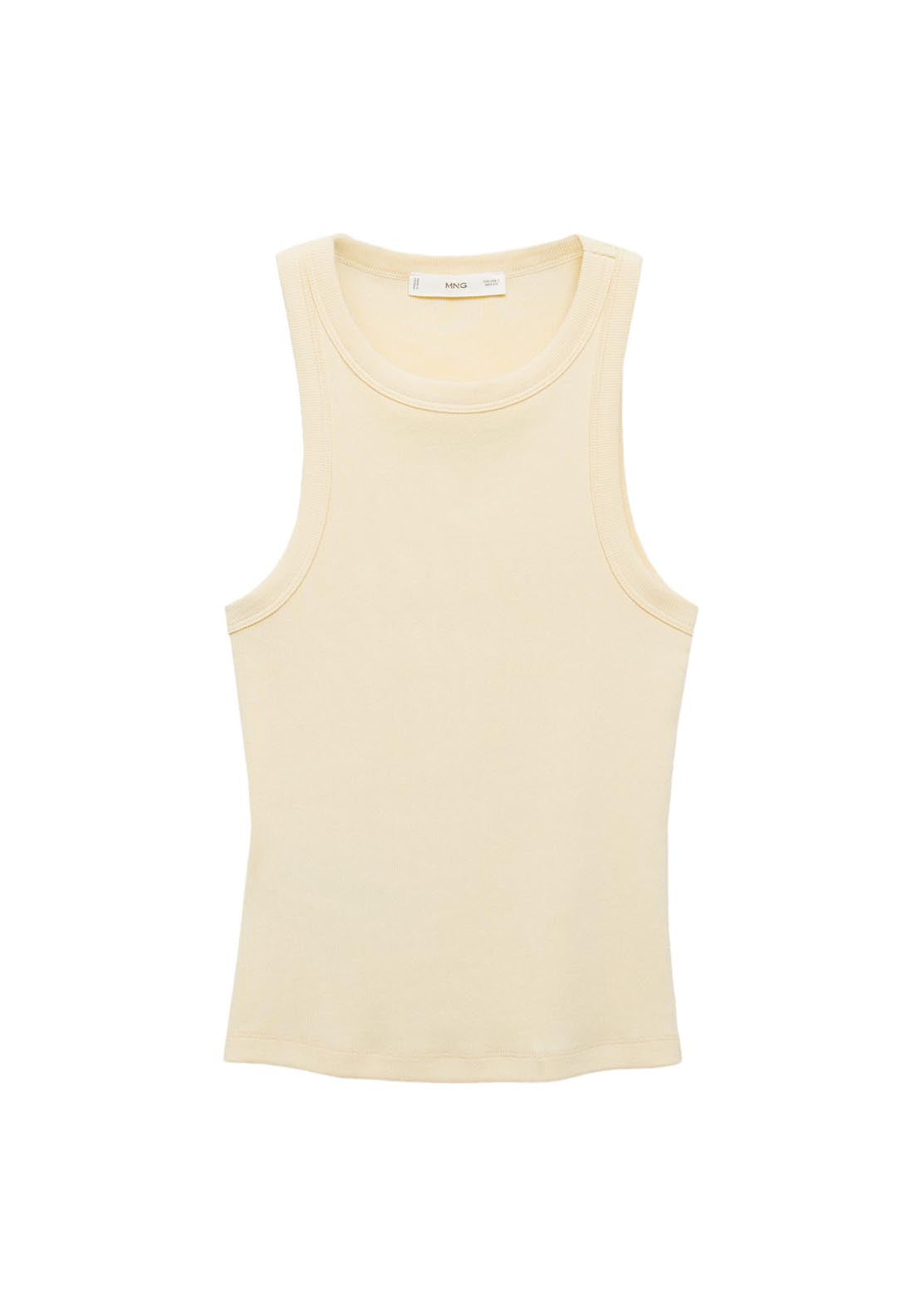 Mango Sleeveless Ribbed Top - Light/pastel Yellow 7 Shaws Department Stores