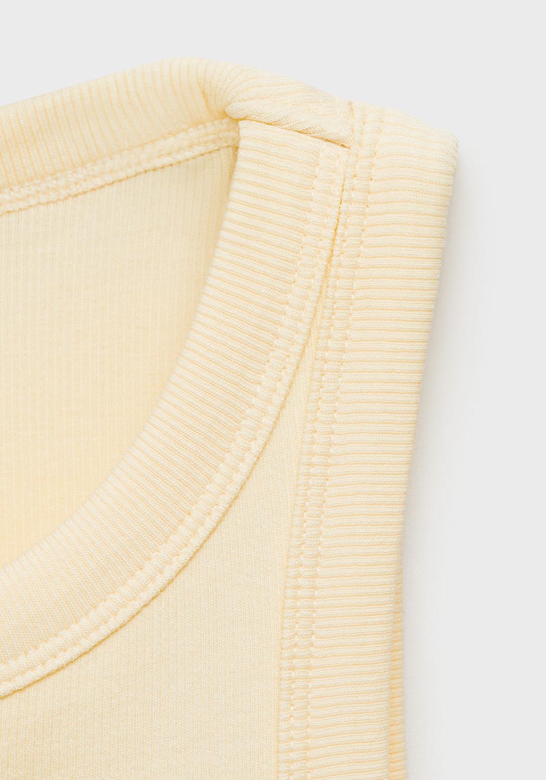 Mango Sleeveless Ribbed Top - Light/pastel Yellow 5 Shaws Department Stores