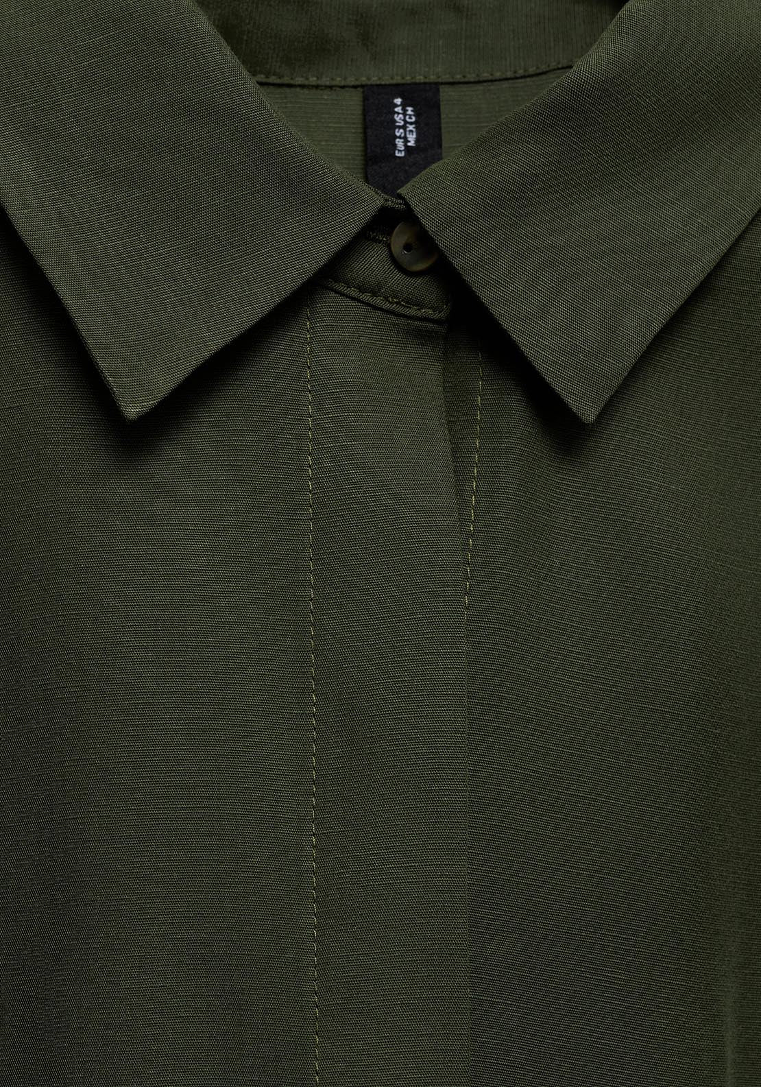 Mango Linen and lyocell blend belted shirt dress - Beige/khaki 6 Shaws Department Stores