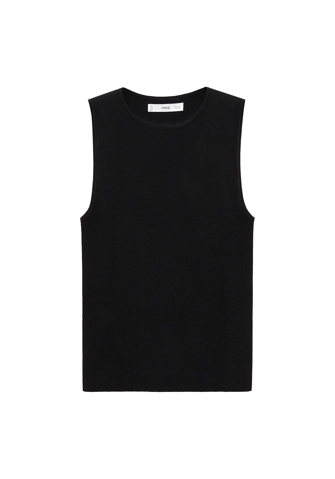 Mango Sleeveless fitted knit top - Black 9 Shaws Department Stores