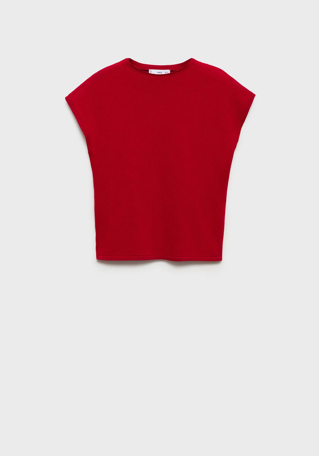 Mango Sleeveless fine knit sweater - Red 7 Shaws Department Stores