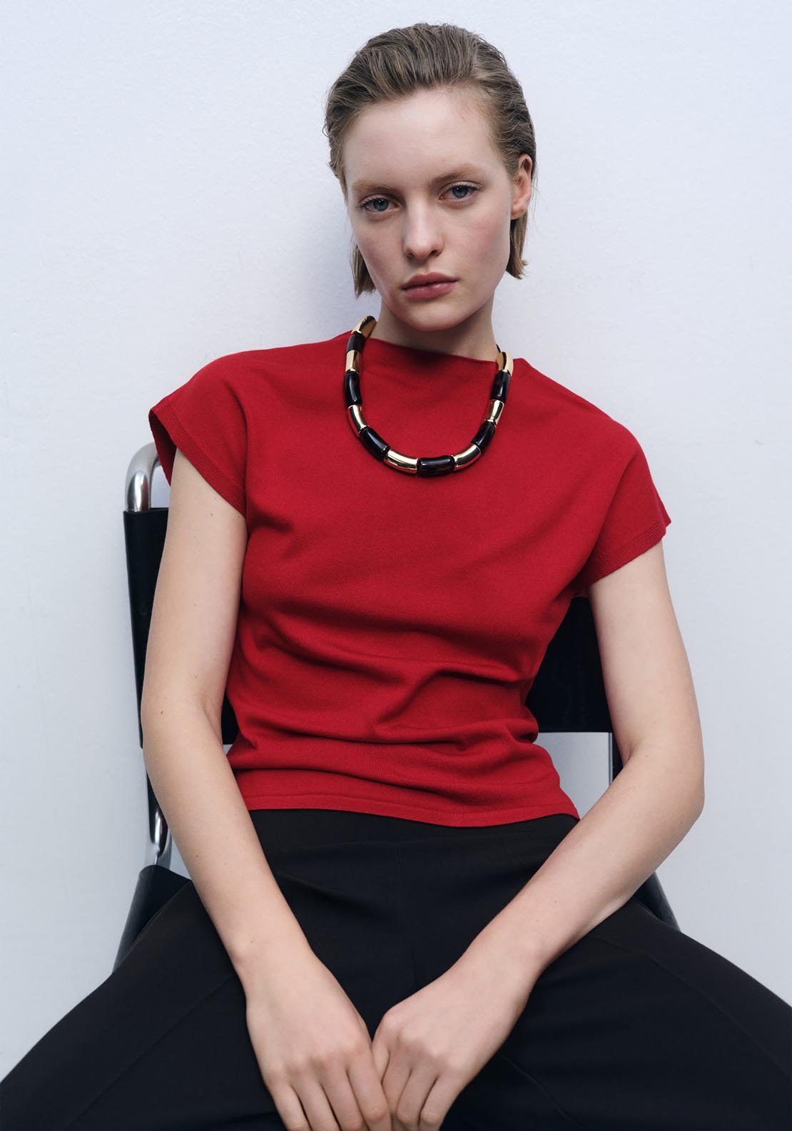 Mango Sleeveless fine knit sweater - Red 5 Shaws Department Stores