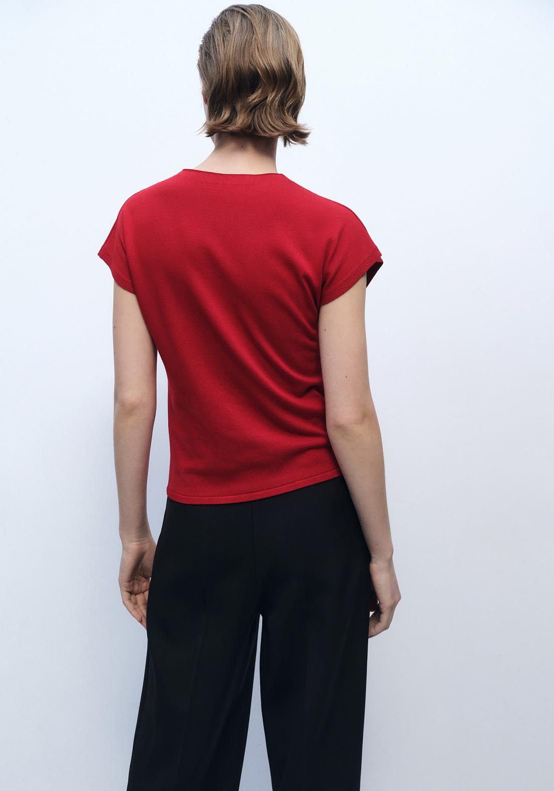 Mango Sleeveless fine knit sweater - Red 3 Shaws Department Stores