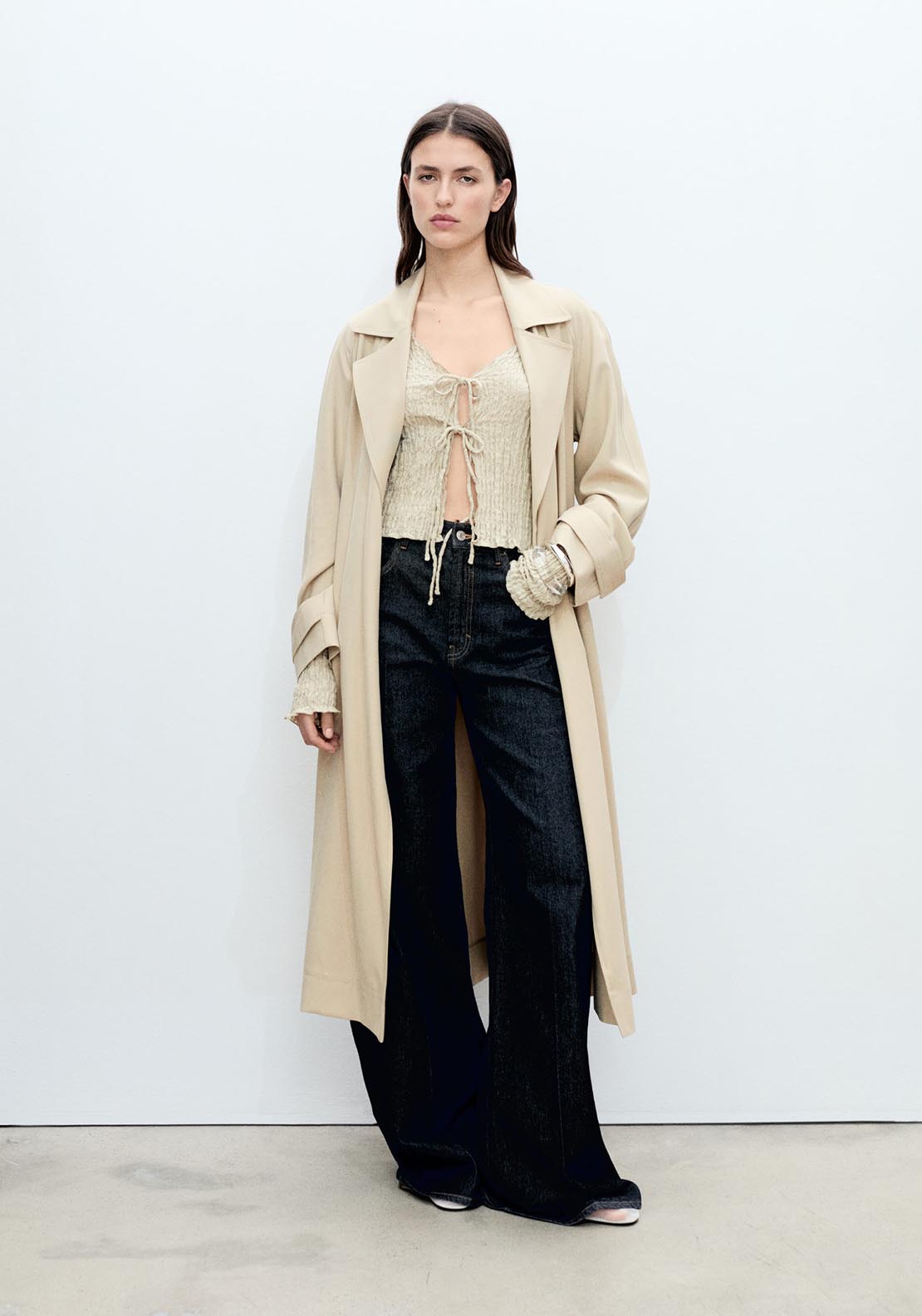 Mango Trench Coat - Light/pastel Gray 3 Shaws Department Stores