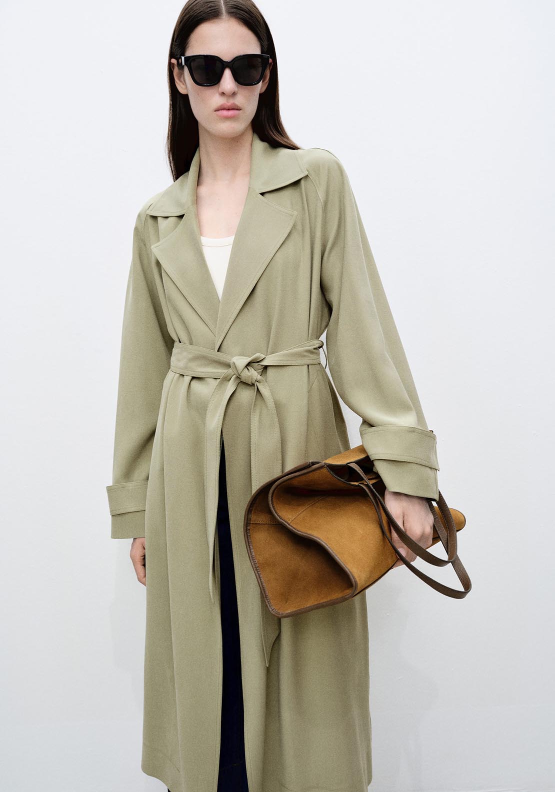 Mango Trench Coat - Light/pastel Gray 4 Shaws Department Stores