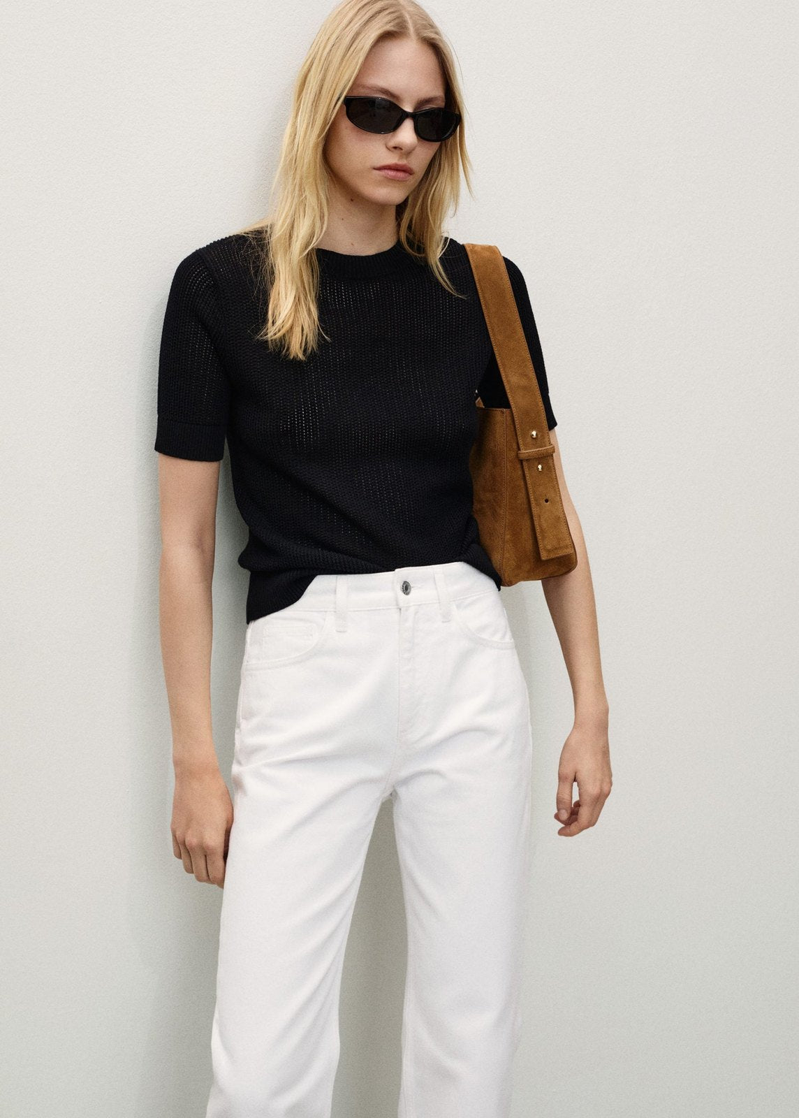 Mango Matilda medium-rise straight-fit jeans - White 4 Shaws Department Stores
