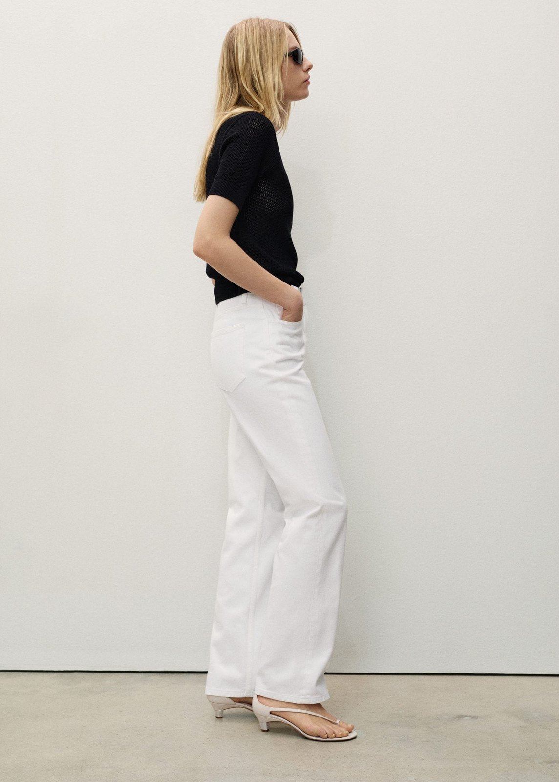 Mango Matilda medium-rise straight-fit jeans - White 5 Shaws Department Stores