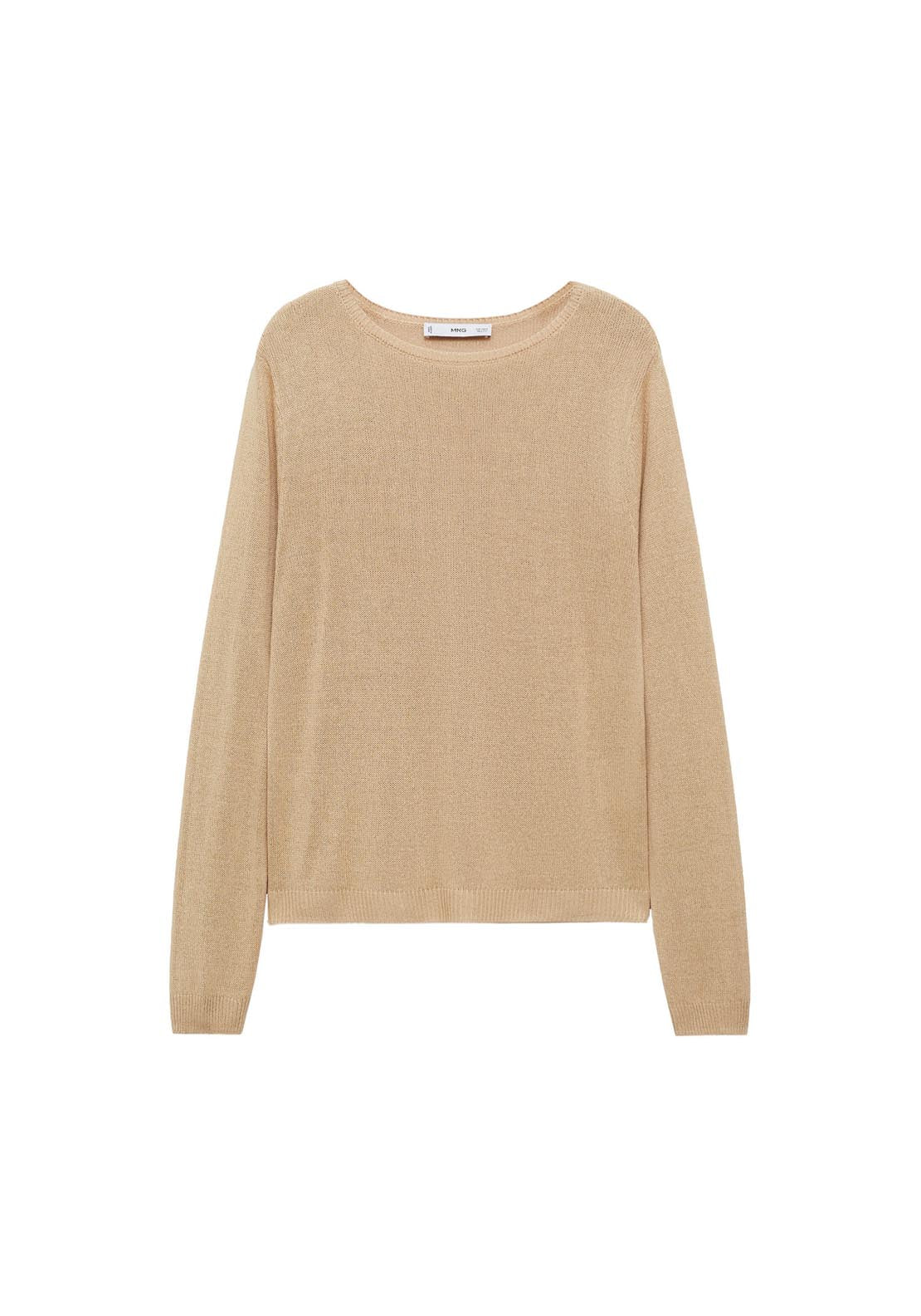 Mango Linen Blend Boat Neck Sweater - Medium Brown 6 Shaws Department Stores