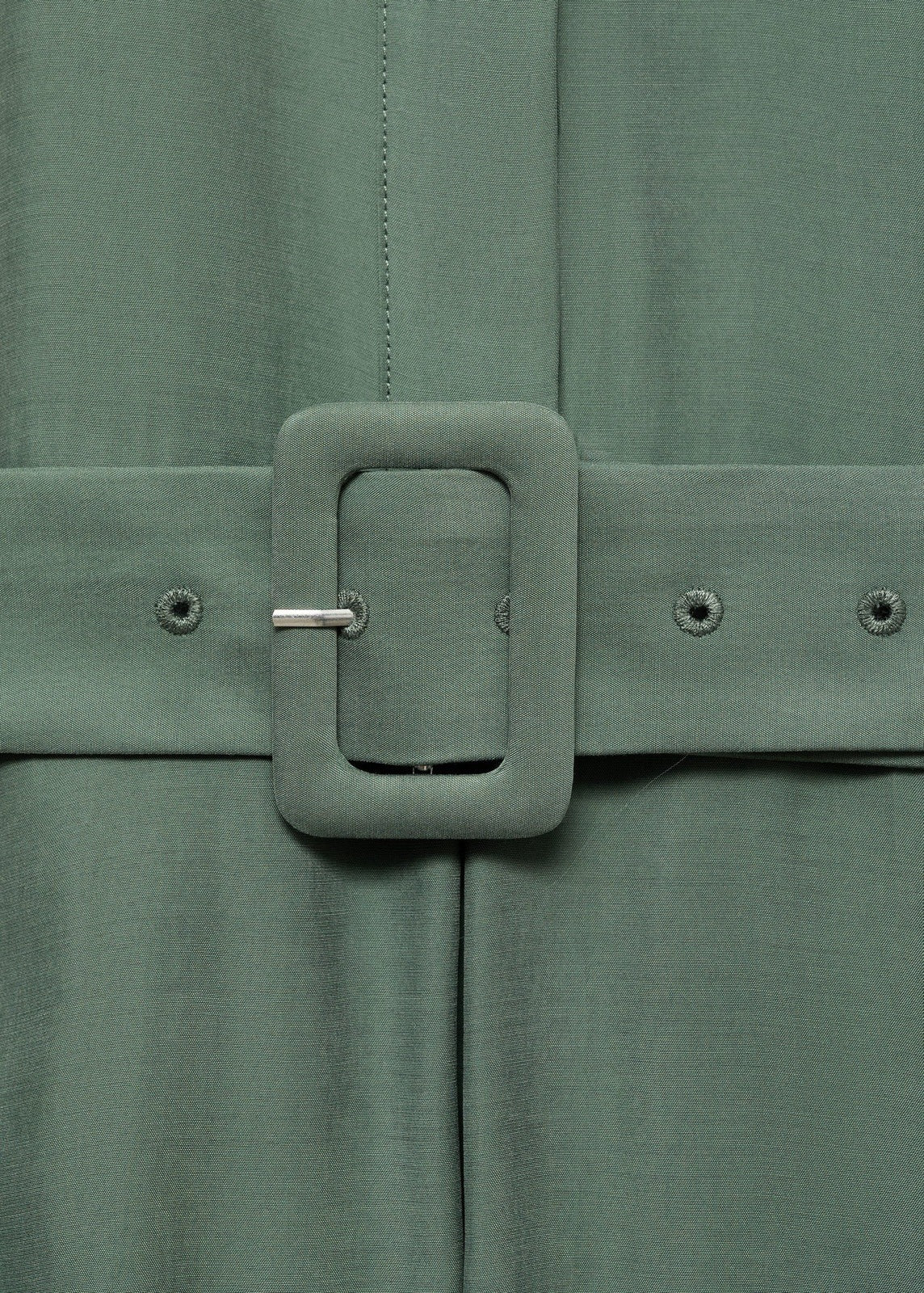 Mango Flared midi-dress with belt - Green 6 Shaws Department Stores