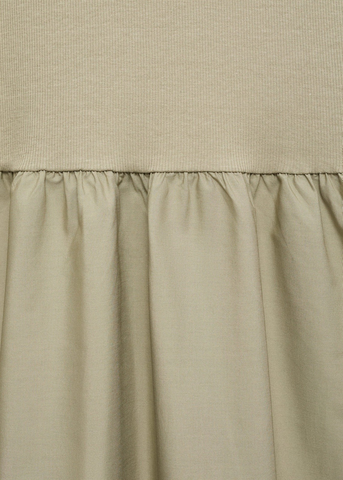 Mango Flared dress in combined fabric - Beige/khaki 9 Shaws Department Stores