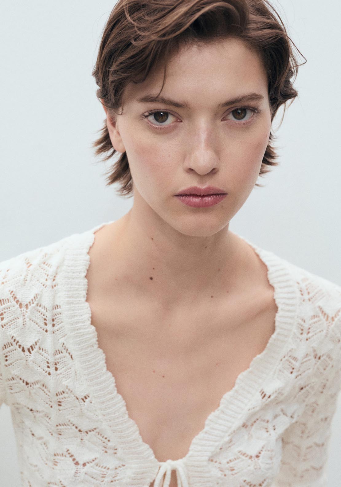 Mango Crochet Cardigan With Bow Closure - White 4 Shaws Department Stores