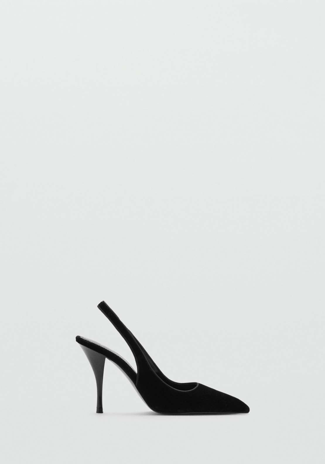 Mango Velvet heeled shoes - Black 4 Shaws Department Stores