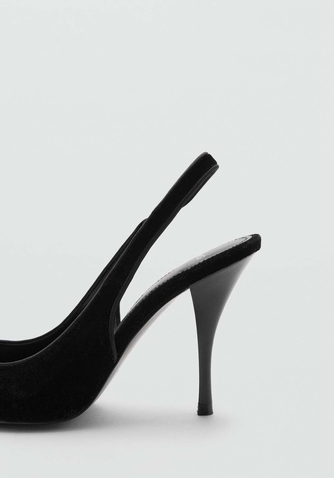 Mango Velvet heeled shoes - Black 3 Shaws Department Stores