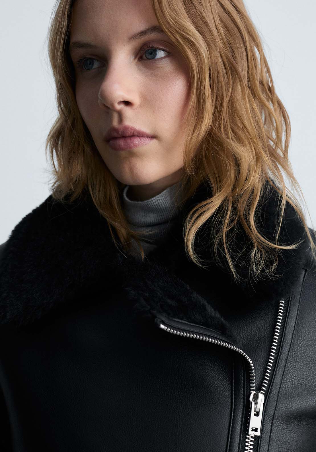 Mango Jacket with shearling-effect lining - Black 4 Shaws Department Stores
