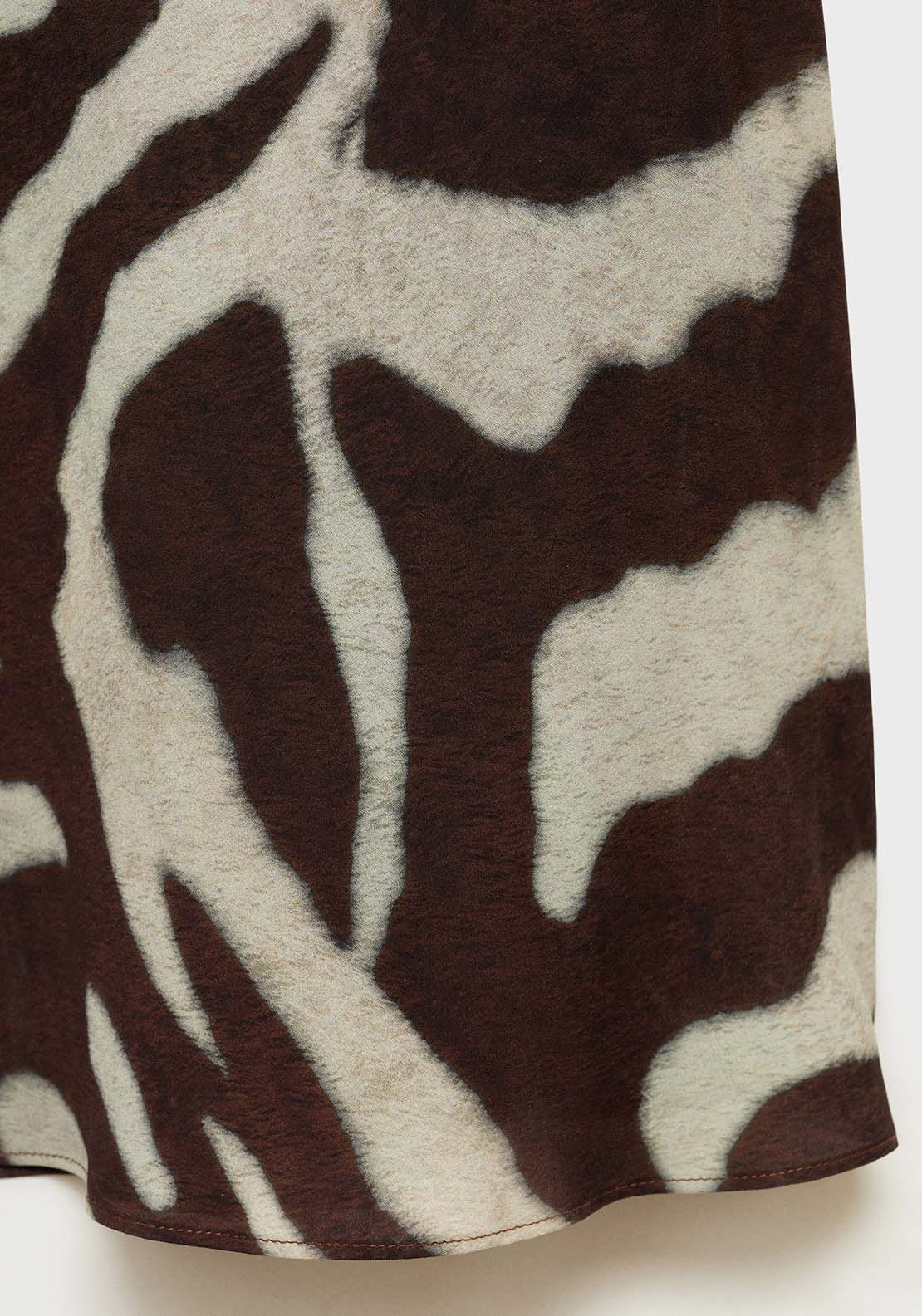 Mango Zebra flared dress - Brown 5 Shaws Department Stores