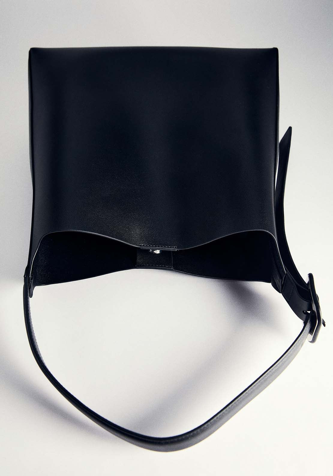 Mango Shopper bag with buckle - Black 5 Shaws Department Stores