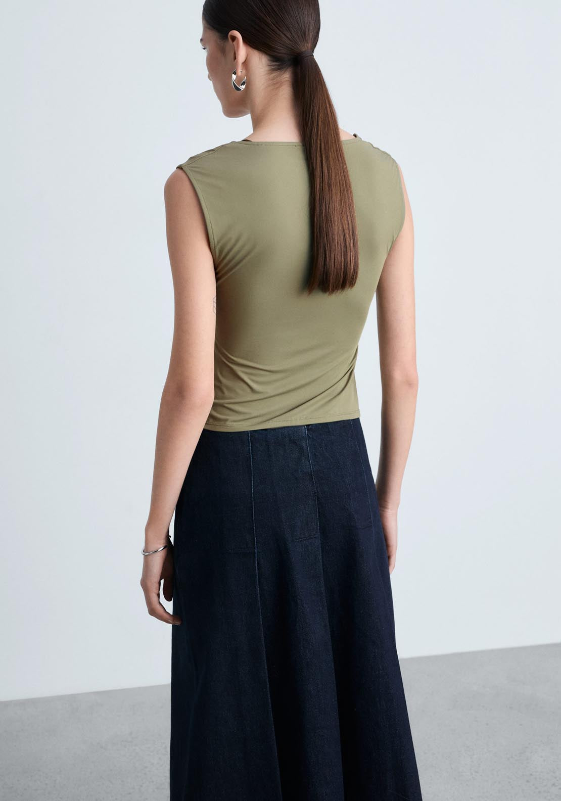 Mango Square Neck Strappy Top - Beige/khaki 2 Shaws Department Stores