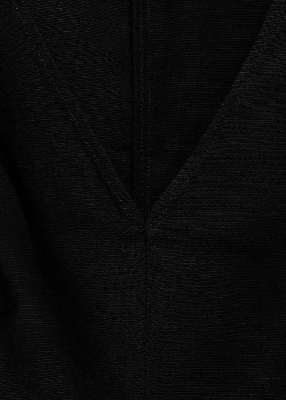 Mango Fitted linen blend top - Black 6 Shaws Department Stores