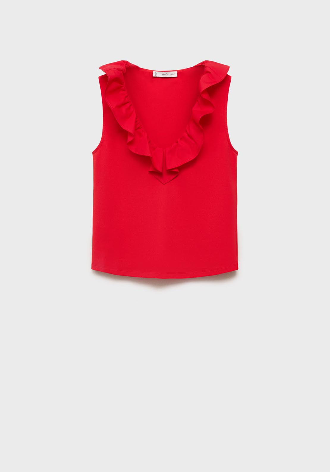 Mango V Neck Top With Ruffles - Red 5 Shaws Department Stores