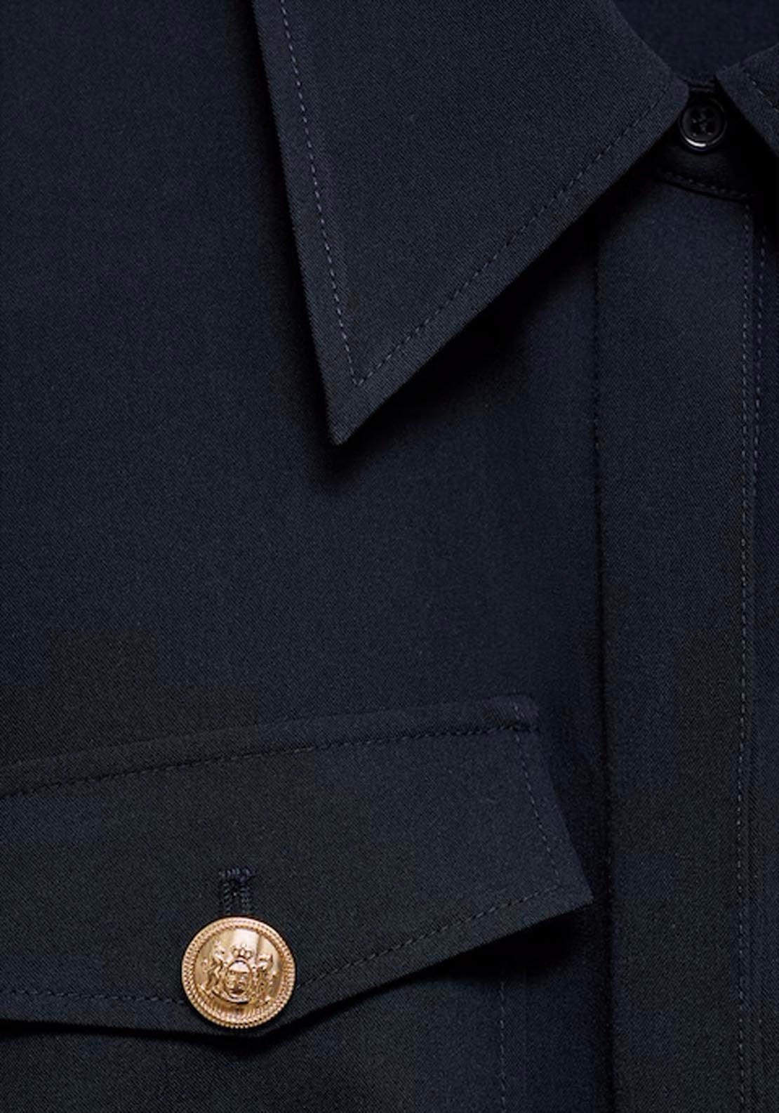 Mango Straight jumpsuit with belt - Navy 6 Shaws Department Stores