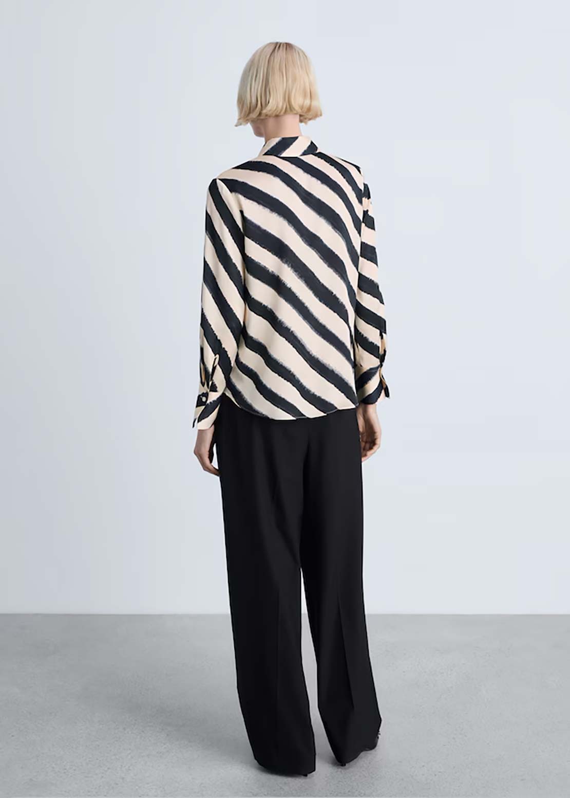 Mango Satin print shirt - Gray 2 Shaws Department Stores