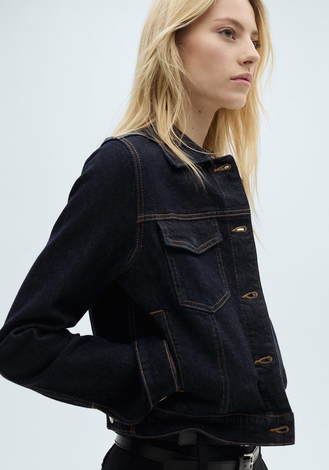 Mango Denim jacket pockets - Open Blue 3 Shaws Department Stores