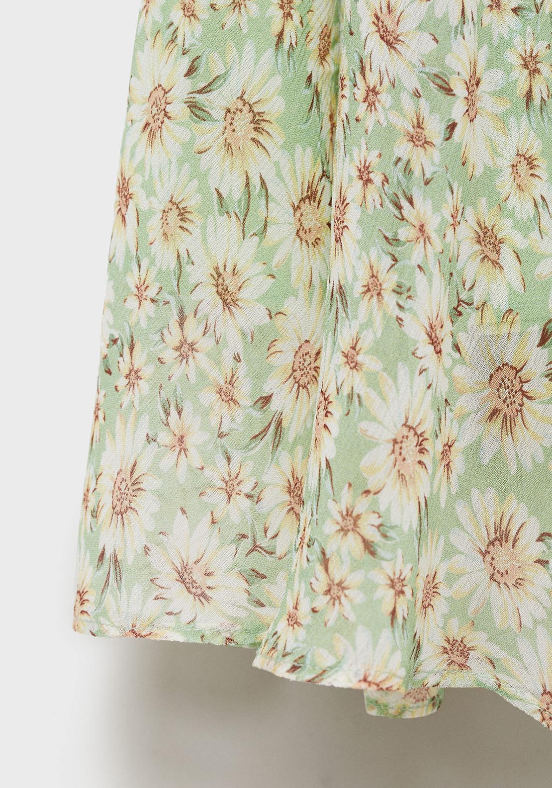 Mango Long floral flared skirt - Light/pastel Green 11 Shaws Department Stores