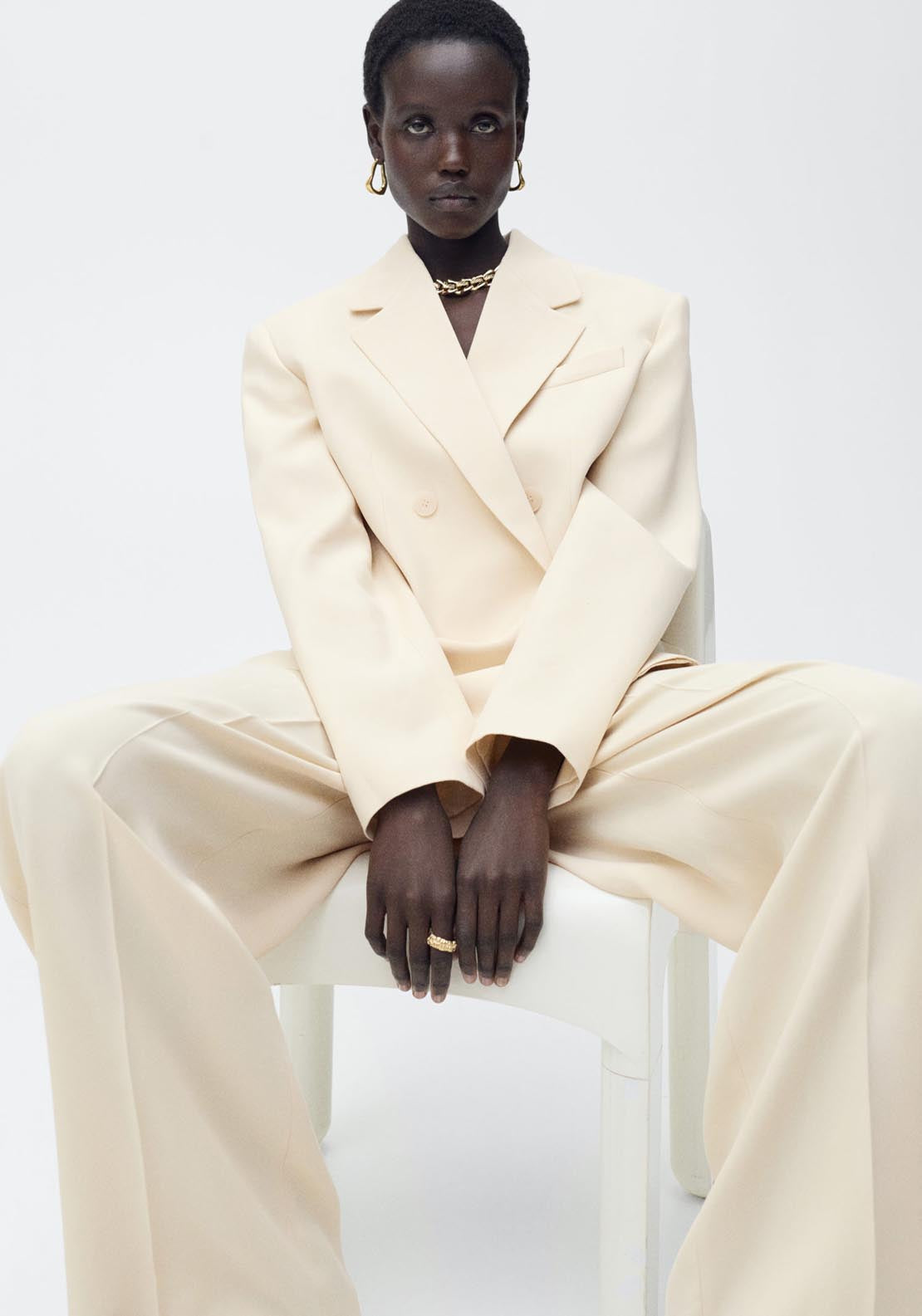 Mango Pleated Wideleg Suit Trousers - Light/pastel Yellow 5 Shaws Department Stores